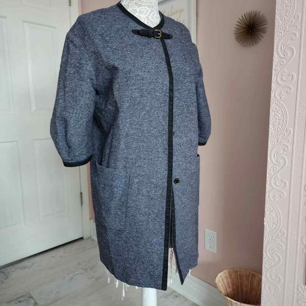 EUC Maje unique topper jacket blueish gray long 1 see size chart